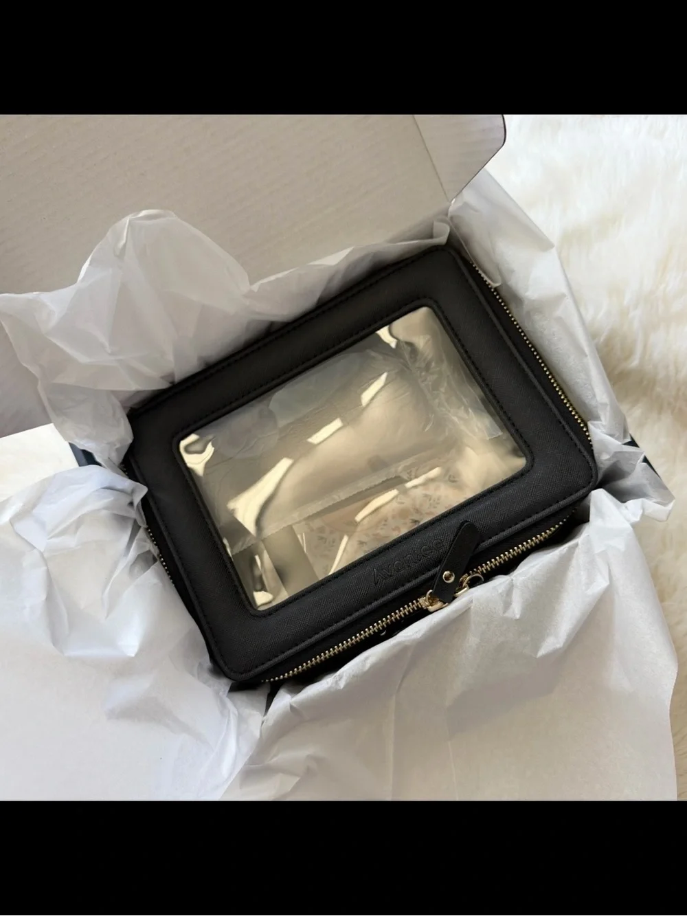 Double-Layer Zip Cosmetic Case (NIB)